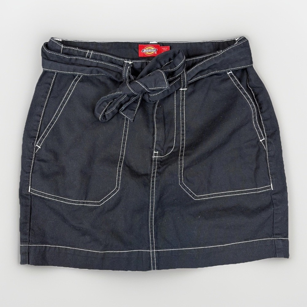 Dickies Women's Black Tie-Waist Mini Skirt